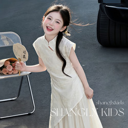 Children's Girls' Summer Dress, New Chinese-Style Cheongsam, 2026 New Model, Girls' Dress, Super Pretty and Eye-Catching Dress for Girls