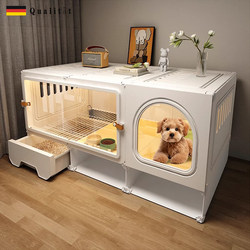 German Dog Cage for Small Dogs with Separate Toilet, One Bedroom, One Living Room, One Bathroom, All-In-One Pet Dog Villa for Indoor Use