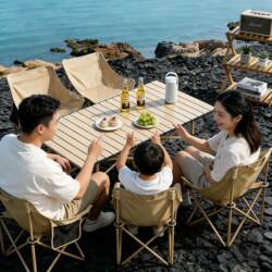 Outdoor Folding Table Rectangular Egg Roll Table Portable Camping Equipment Complete Set Picnic Barbecue Table and Chair Set