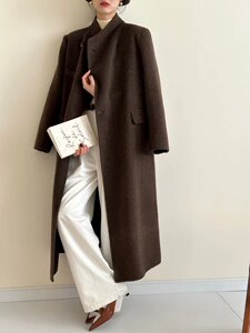 
Noble temperament autumn and winter new Korean style belt double-sided cashmere coat for women mid-length knee-length woolen coat for women