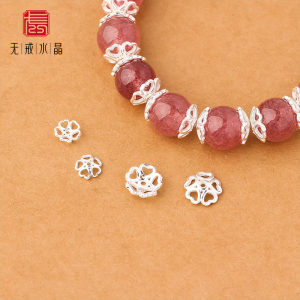 
{No ring}S925 sterling silver hollow heart-shaped tori peach heart spacer peach blossom spacer diy bracelet accessories material