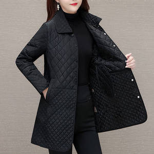 
2025 new loose large size mother suit mid-length Korean style fashionable diamond cotton coat jacket