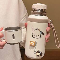 Thermos Cup for Girls, High-Looking New Model 2025, Large-Capacity Tea Cup, Special Water Cup for Students Going to School, Portable Water Cup