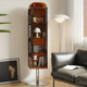 Floor rotating mirror full -body mirror storage magazine cabinet library cabinet modern minimalist living room side cabinet porch mirror cabinet
