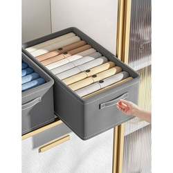 Clothing Storage Box for Home Wardrobe, Layered Organizer for Clothes and Pants, Fabric Cotton and Linen Foldable Storage Box, a Great Tool