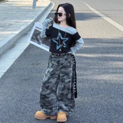 Girls' Long-Sleeved T-Shirt Spring Wear 2026 New Style Kidsren's Early Autumn Outfit Top Spring and Autumn Girls' Fake Two-Piece Base Shirt