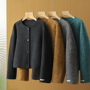
Top-notch goods~Heavy weight all-wool double-sided woolen simple temperament loose short woolen jacket for women J00406