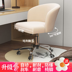 Simple Computer Chair for Long Sitting, Light Luxury Desk Chair with Backrest, Dormitory Student Study Writing Chair, Bedroom Makeup Office Chair