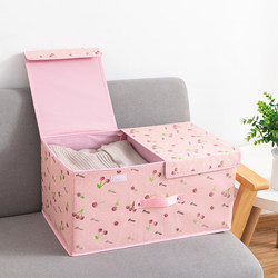 Cotton and Linen Clothing Storage Box, Fabric Organizer, Large Foldable Quilt Storage Box, Foldable Wardrobe, Moving Storage Magic Tool
