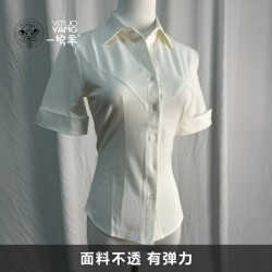 Original Jk Style Waist-Cinching Elastic Short-Sleeve Shirt for Women, Japanese School Style, Non-Transparent Shirt, Slim-Fit Uniform Top