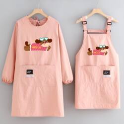 Waterproof and Oil-Proof Long-Sleeved Apron 2026 New Style Young Style Home Kitchen Cooking Winter Coverall High-End Fashion