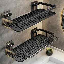 Wall-Mounted Shelf for Bathroom, No-Drill Installation, Triangular Organizer for Shower Gel, Wall-Mounted for Bathroom Use