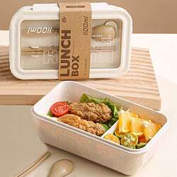 Japanese Lunch Box Can Be Heated in a Microwave, Specially Designed for Office Workers, Plastic Compartmentalized Lunch Box, Food-Grade Student Bento