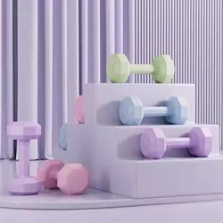 Dumbbells for Women, Home Fitness Equipment, Slimming Belly Barbells, Kettlebells, Children's Rubber-Coated Dumbbells for Women