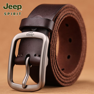 
jeep top layer cowhide belt men's pure leather pants belt daily casual commuting belt men's jeans