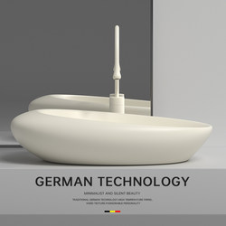 Countertop Washbasin, Cream-Style Ceramic Countertop Basin, Balcony Art Washbasin, Mini Small-Sized Countertop Washbasin