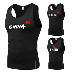 Men's Tight-Fitting Vest, Chinese-Style Sleeveless Quick-Drying Shirt, Sports Running Fitness Clothing, Basketball Training Sleeveless Undershirt