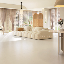 Guangdong Foshan Ceramic Floor Tiles 800X800 Velvet Soft Light Cream Gold Velvet Bathroom Living Room Ultra-White Base