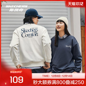 
Skecher official outlets 2025 new men and women sports sweatshirt round neck knitted comfortable skin-friendly and warm