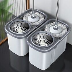 Hands-Free Wet and Dry Dual-Use Household Absorbent Spin-Dry Lazy Mop, One-Sweep Clean Spin-Dry Bucket Rotating Mop