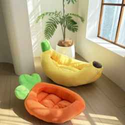 Pet Bed Dog Bed Mat Suitable for All Seasons Small Dogs Banana Bed Large Corgi Detachable and Washable Warm Banana Boat