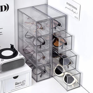 
Glasses storage cartridge sunglasses sunglasses desktop multi-grid drawer type finishing box acrylic multi-layer display rack