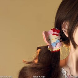 Korean New Cute Cartoon Kt Cat Hair Clip for Women, Back of the Head Bun Hair Clip, Shark Clip, Hair Accessory