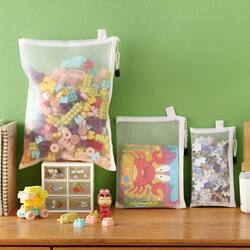 Building Block Card Puzzle Toy Organizer Passport Document Storage Bag Mesh Pencil Case A4 File Bag Zipper Type