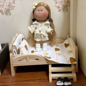 Potato Doll Doll House Small Bedding Supplies Three-piece Set 24cm Cotton Doll Doll Solid Wood Baby Bed Play House