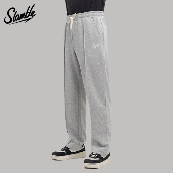 
SLAMBLE men's sports trousers basketball training casual loose cutting strip straight American sweatpants new autumn