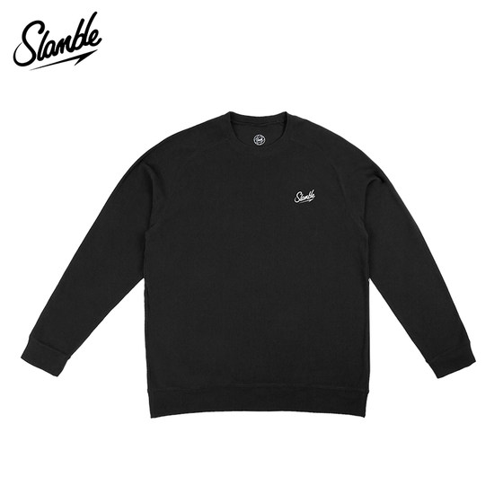 SLAMBLE autumn and winter new moral solid color sports long -sleeved T -shirt men's warm round collar versatile bottom shirt
