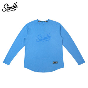 SLAMBLE Autumn New Letter Print Sports Long Sleeve T-shirt Men's Quick-Dry Training Shooting Suit Top
