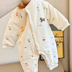 60g Quilted Baby Jumpsuit, Class a Thin Cotton, Autumn and Winter Warm Romper, Newborn Baby Clothes, Spring and Autumn Coat, Crawling Suit