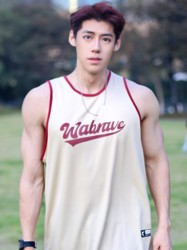 Wabrave Color-Blocked American Basketball Tank Top for Men, Summer Loose Fit, Fitness Running Printed Sportswear