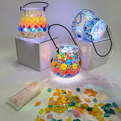 Glass Mosaic Candlestick DIY Material Package Handmade Family Activities Educational Toys Crystal Creative Gifts