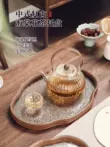 đĩa gỗ tròn Trung Quốc Crabapple Hoa Khay Trà Thủy Tinh Nhà Retro Tre Khay Trà Bộ Trà Bàn Cà Phê Trái Cây Ăn Nhẹ Khay Khay Chứa khay đựng hoa quả bằng gỗ