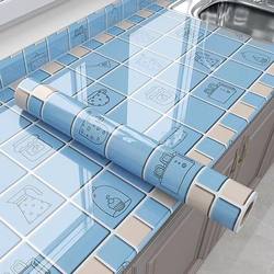 Kitchen Oil-Proof Stickers Waterproof Self-Adhesive Wallpaper Stove Countertop Protective Mat Cabinet Tabletop Marble Film High Temperature Resistant