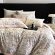 High-end light luxury spring and summer style 120-piece silk cotton four-piece set silky cool print naked sleeping skin-friendly bedding
