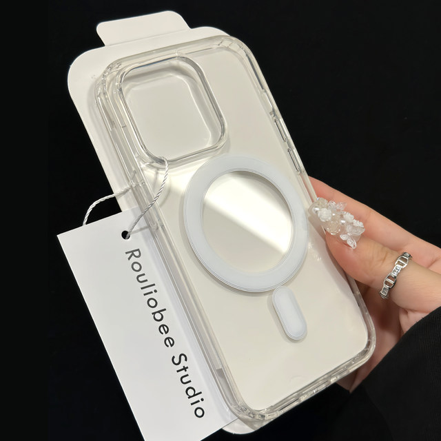 Transparent magnetic suction applicable iphone15promax Apple 14 mobile phone case 13 wireless 12 charging Magsafe fashion 11 anti -fall Pro protective cover MAX simple 15plus new high -level sense
