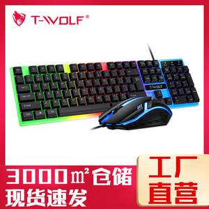 
Thunderwolf TF230 keyboard and mouse set colorful luminous gaming keyboard and mouse set mechanical feel office accessories