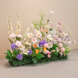 Simulated Green Plant Landscape Combination for Indoor Landscaping, Light Luxury High-End Artificial Plants, Hotel Window Display Decorations, and Aesthetic Display Pieces