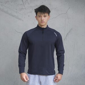 VEST UP autumn clone cotton round neck half placard placard shows a big fitting long -sleeved bottom T -shirt leisure sports man