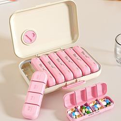 Japanese Selected Medicine Box, Portable Small Medicine Box, Medication Reminder, Medicine Divider, Sealed and Moisture-Proof, Three-Meal Medicine Dispensing Box