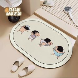Non-Slip Crayon Shin-Chan Bathroom Absorbent Floor Mat, Absorbent Soft Mat, Bathroom Foot Mat, Shower Room Entrance Dry Foot Carpet