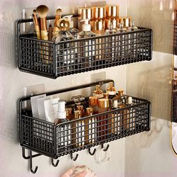 Youqin Bathroom Storage Rack Without Punching Bathroom Toilet Shelf Wall-Mounted Toilet Shower Room Storage Rack