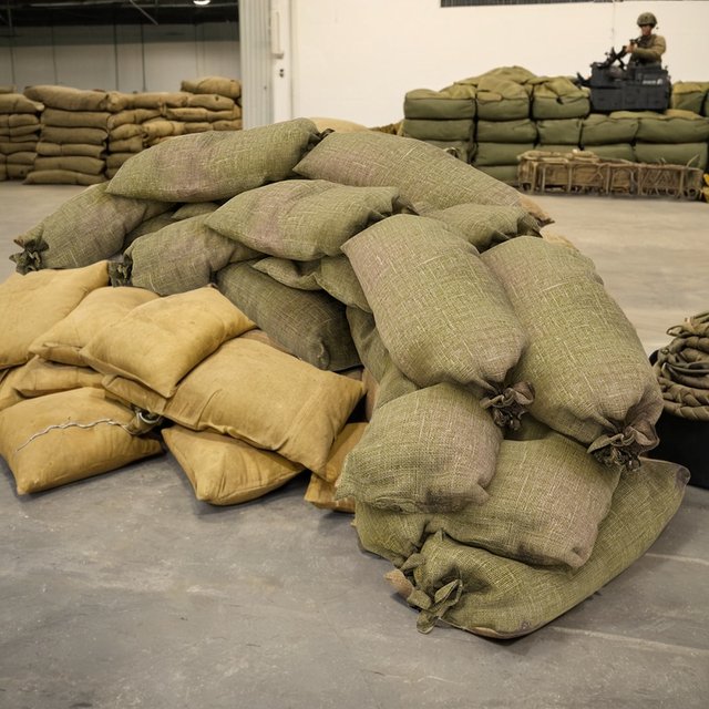 Real CS sack props national defense education layout camouflage sandbag props filling sandbag kindergarten military physical class