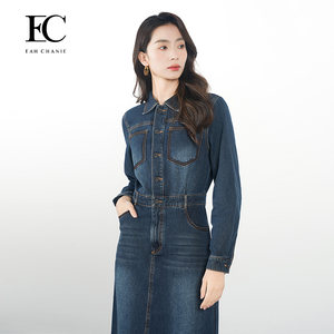 
[Clearance] Yichen Spring New Style Retro Denim Dress Commuting Temperament Casual Long Skirt for Women