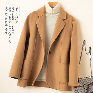 
High-end double-sided cashmere coat for women short high-end new autumn and winter slim temperament woolen jacket light luxury suit