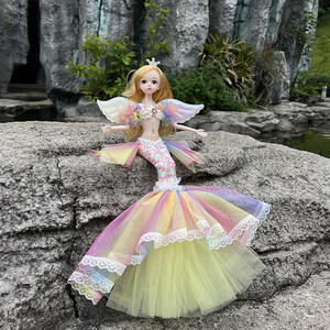 Liangcai Mermaid Princess Doll Girl Toys Toy Children's Net Red Manual Doll Dance Class Gift Birthday Gift
