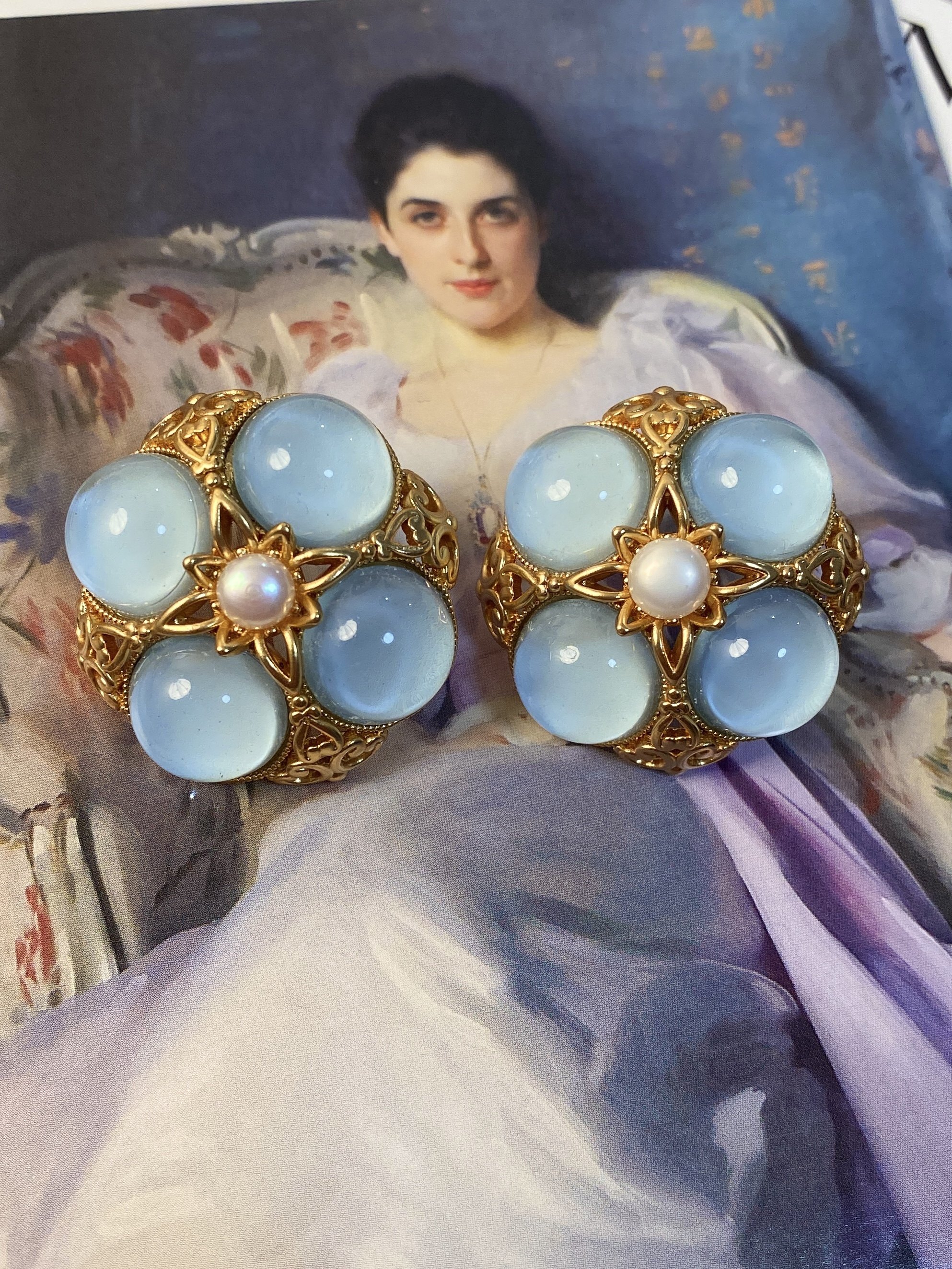 1 paire de boucles d'oreilles clip rétro en alliage géométrique carré